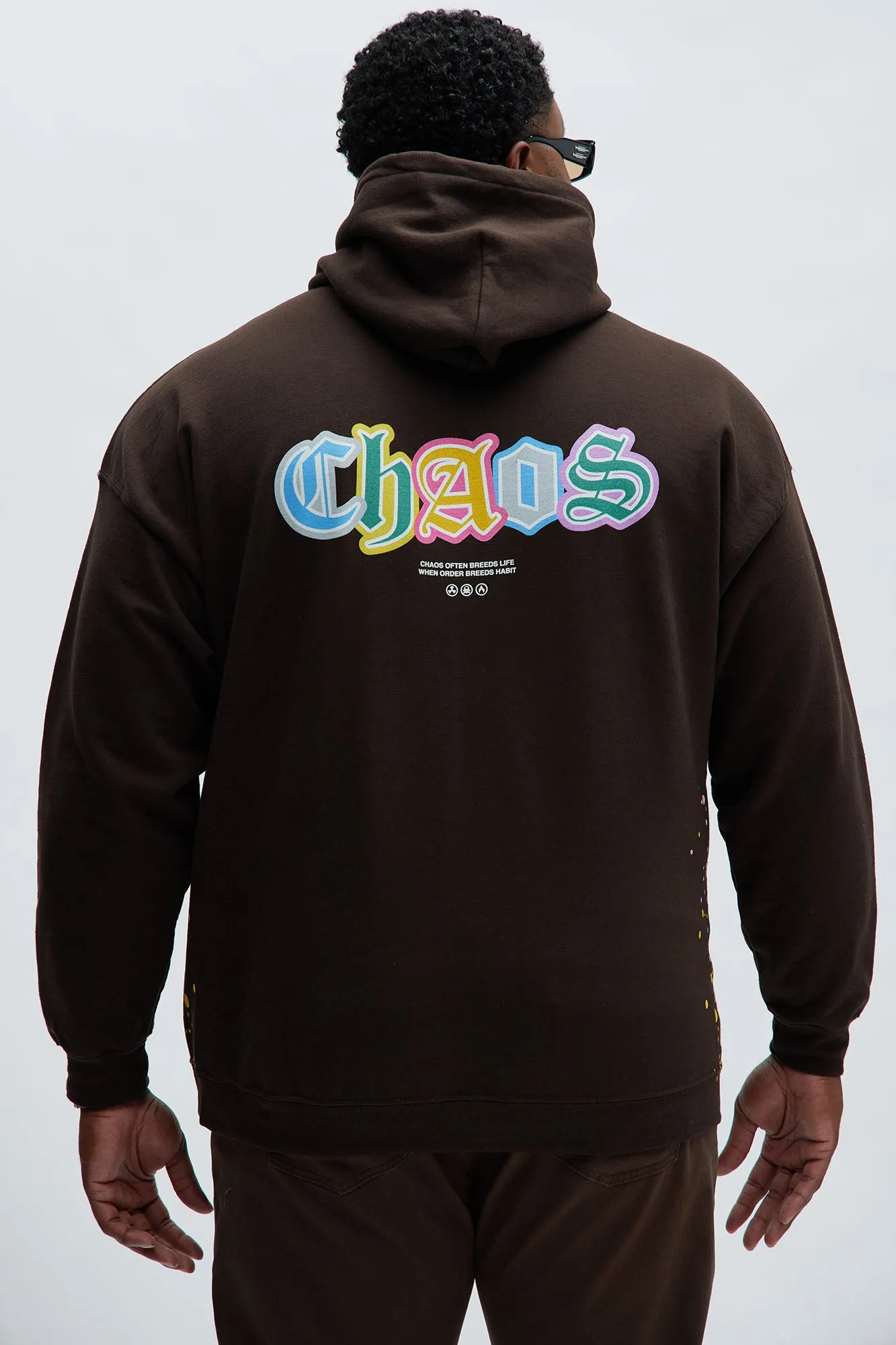 Abstract Chaos Theory Hoodie - Brown