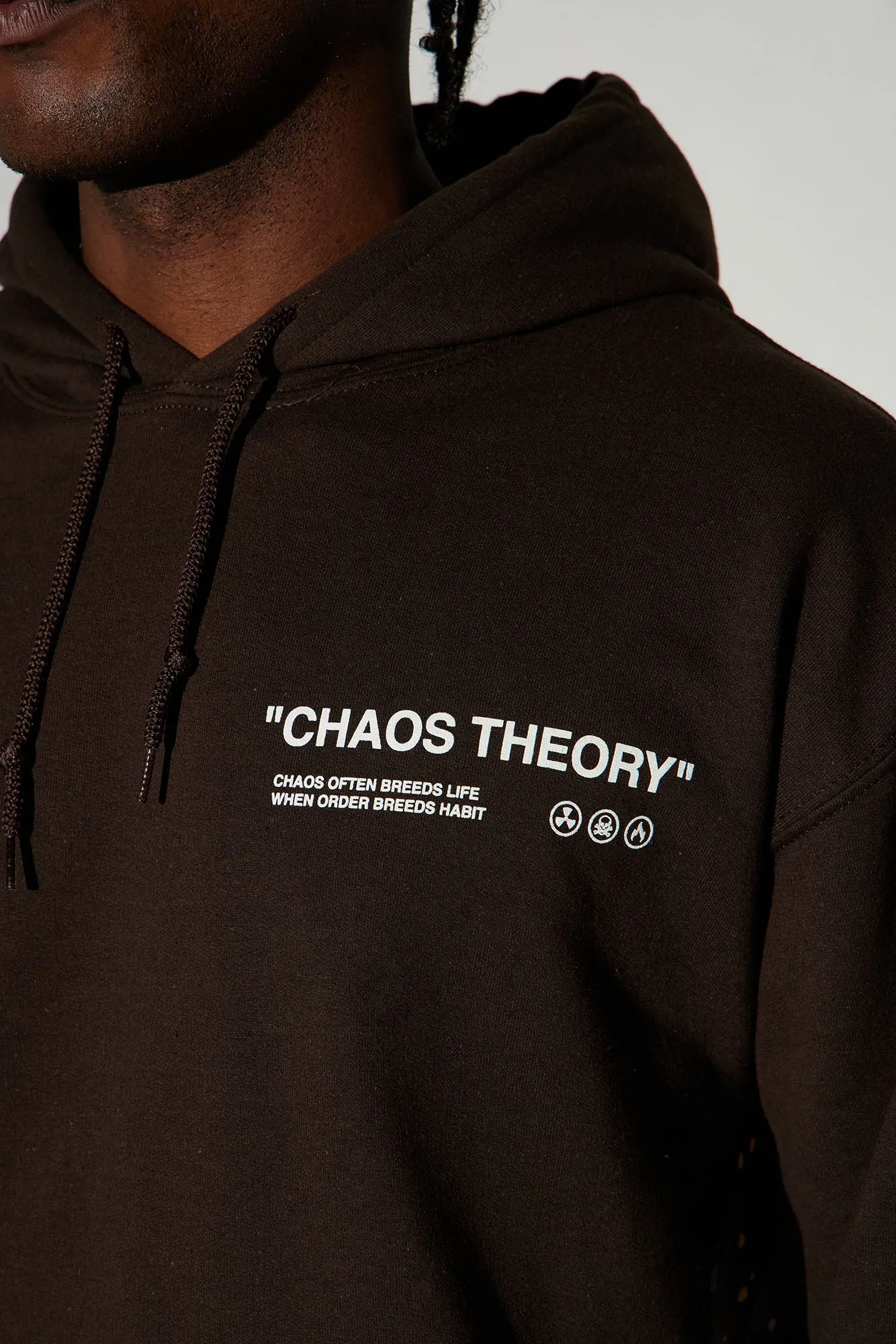 Abstract Chaos Theory Hoodie - Brown