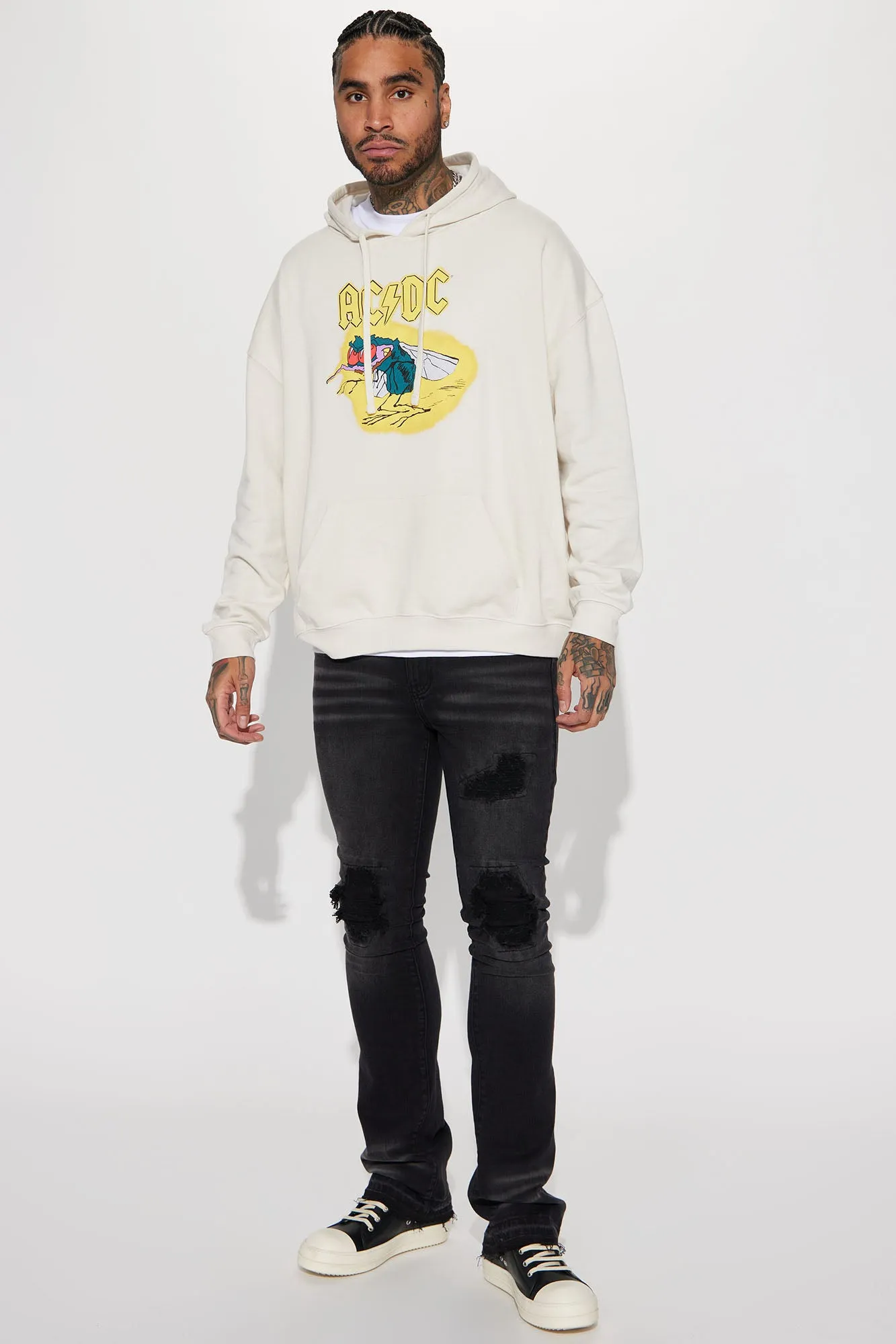 ACDC Fly On The Wall Tour Hoodie - Cream