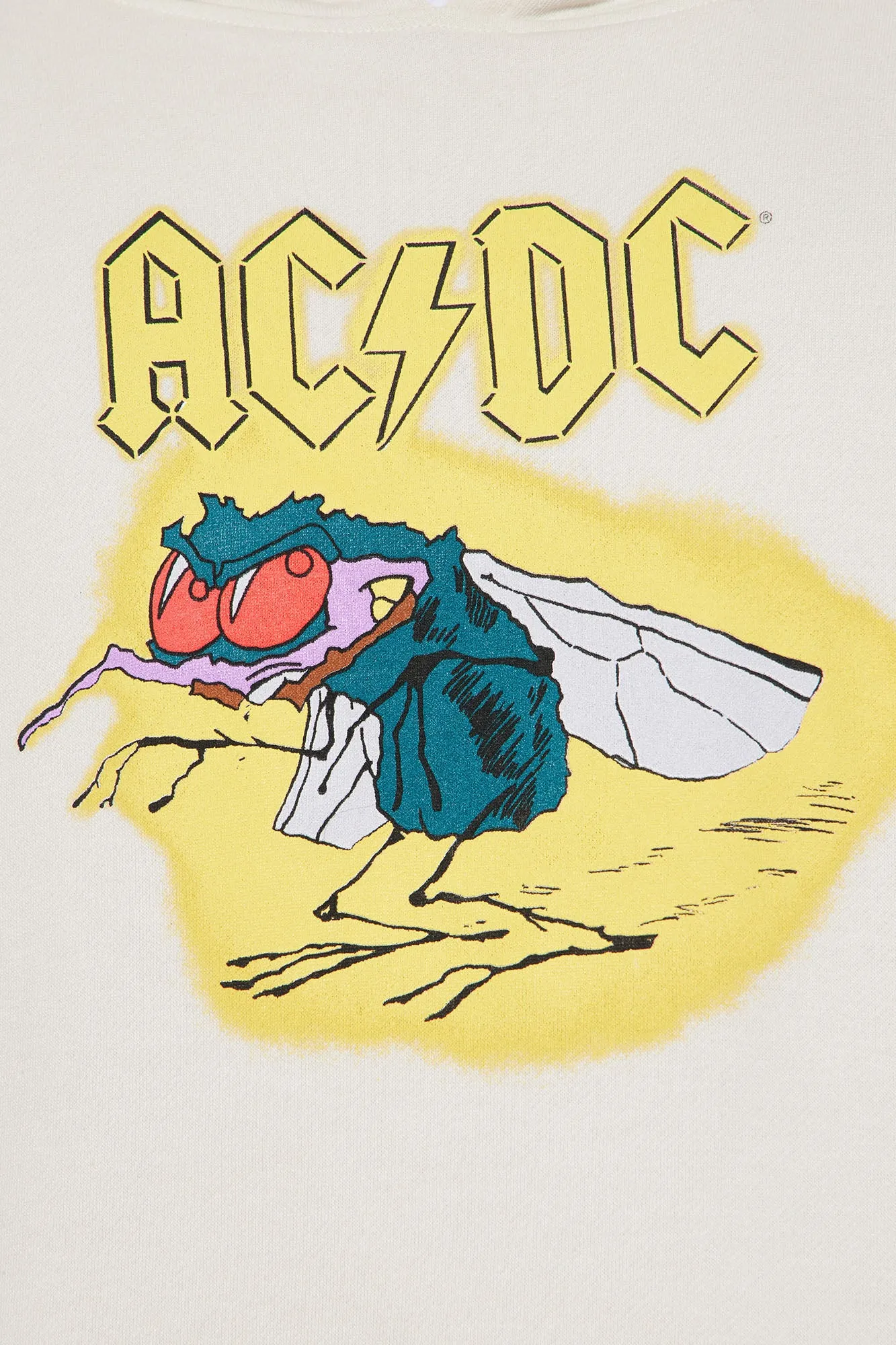 ACDC Fly On The Wall Tour Hoodie - Cream