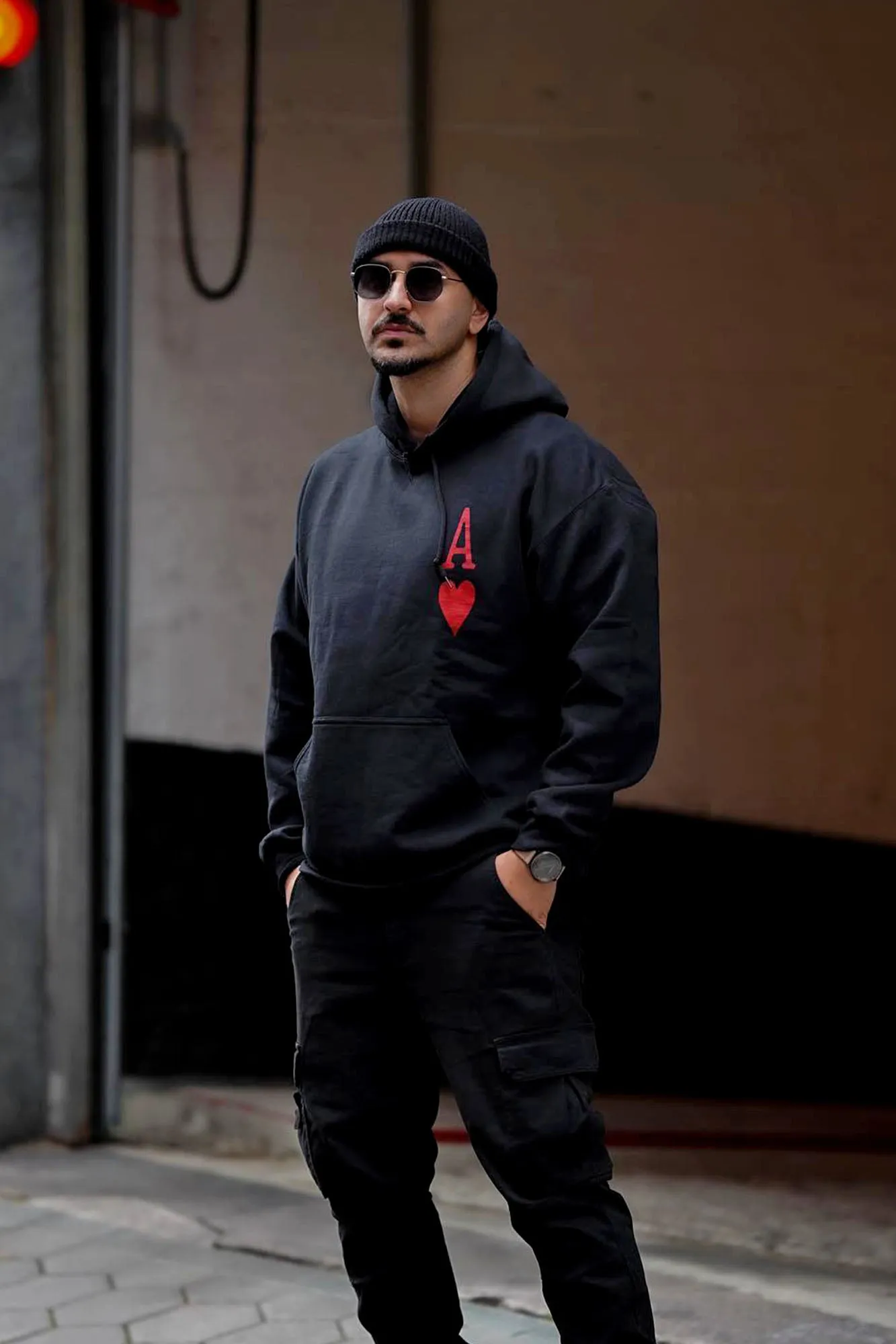 Ace Of Hearts Hoodie - Black