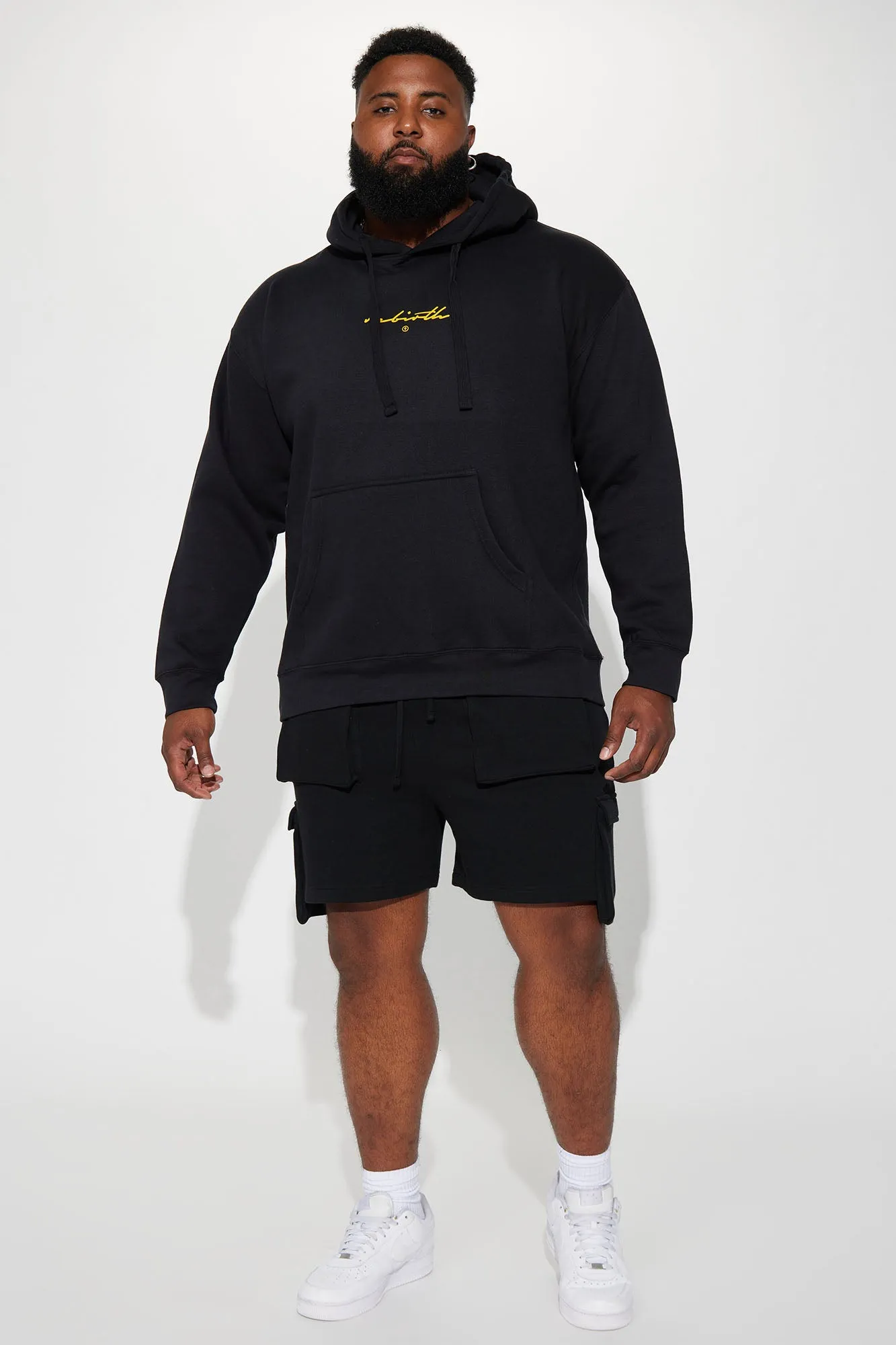 Barbed Wire Rebirth Cross Hoodie - Black