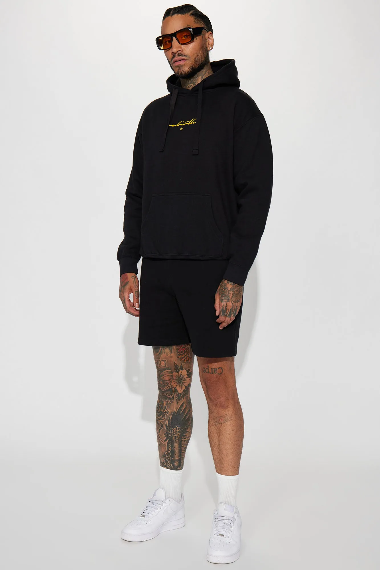 Barbed Wire Rebirth Cross Hoodie - Black
