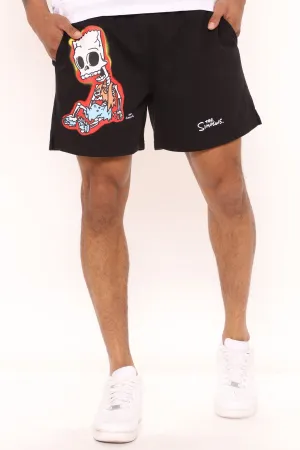 Bart Simpsons Fleece Shorts - Black