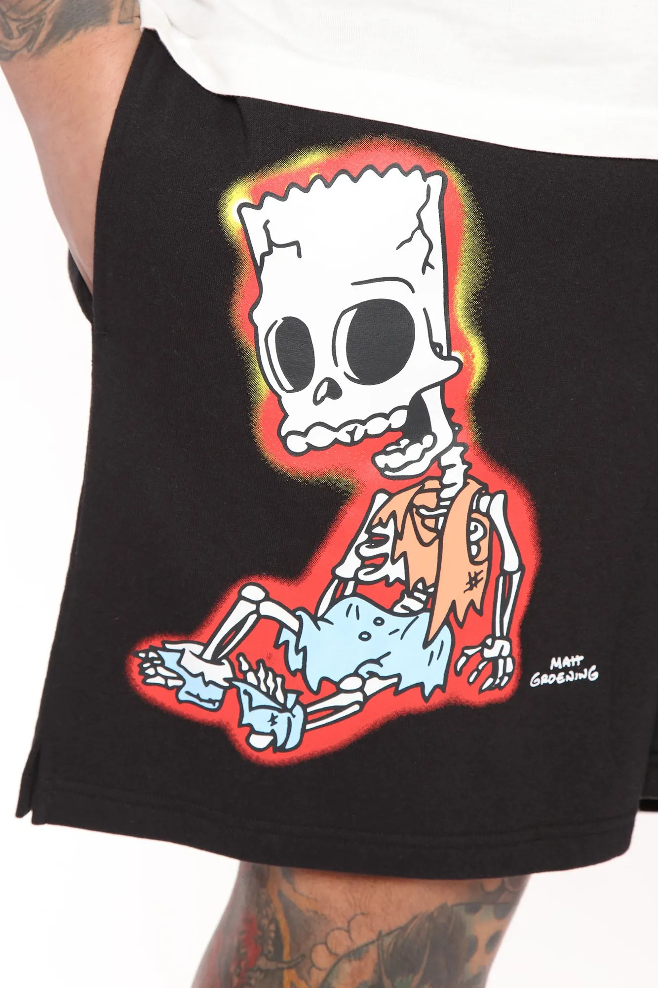 Bart Simpsons Fleece Shorts - Black