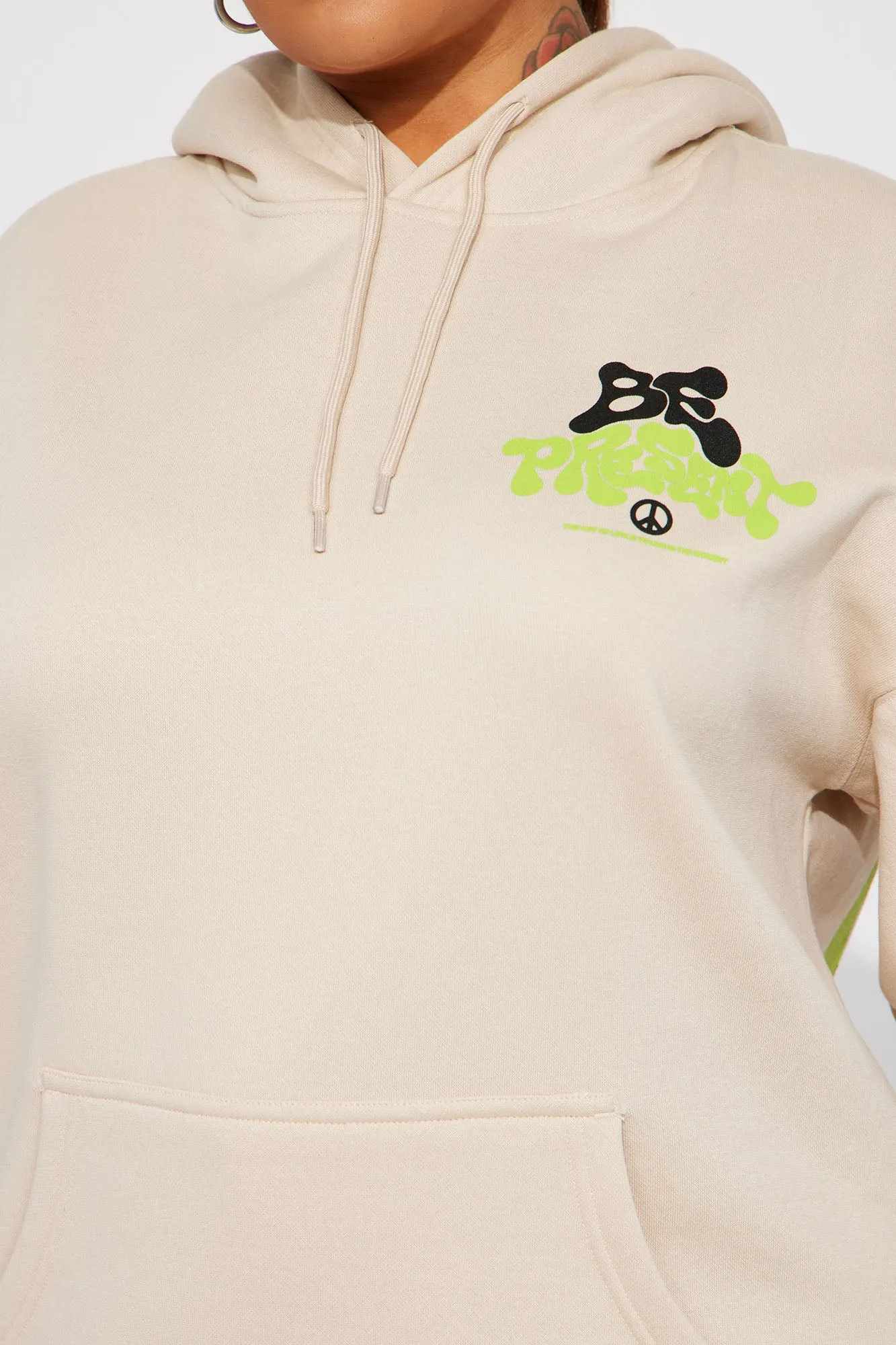 Be Present Graphic Hoodie - Sand