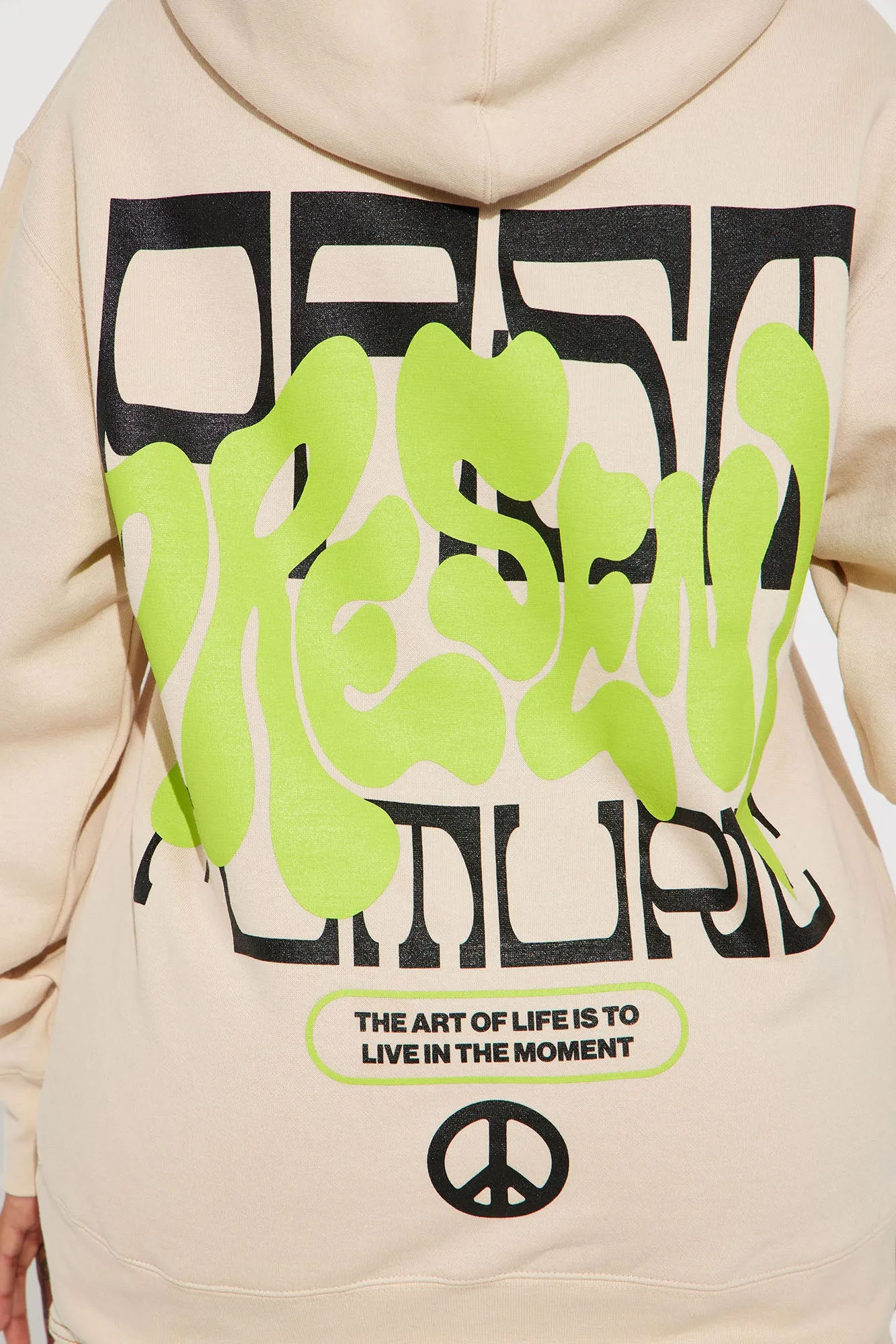 Be Present Graphic Hoodie - Sand