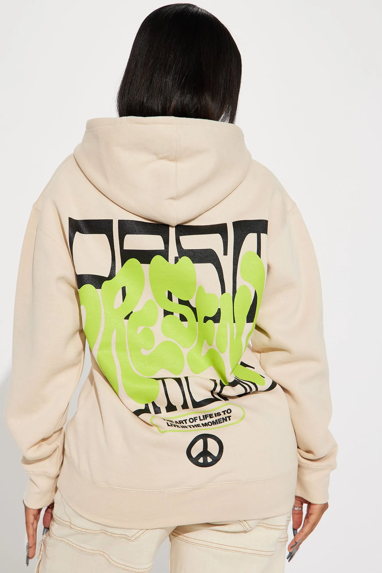 Be Present Graphic Hoodie - Sand