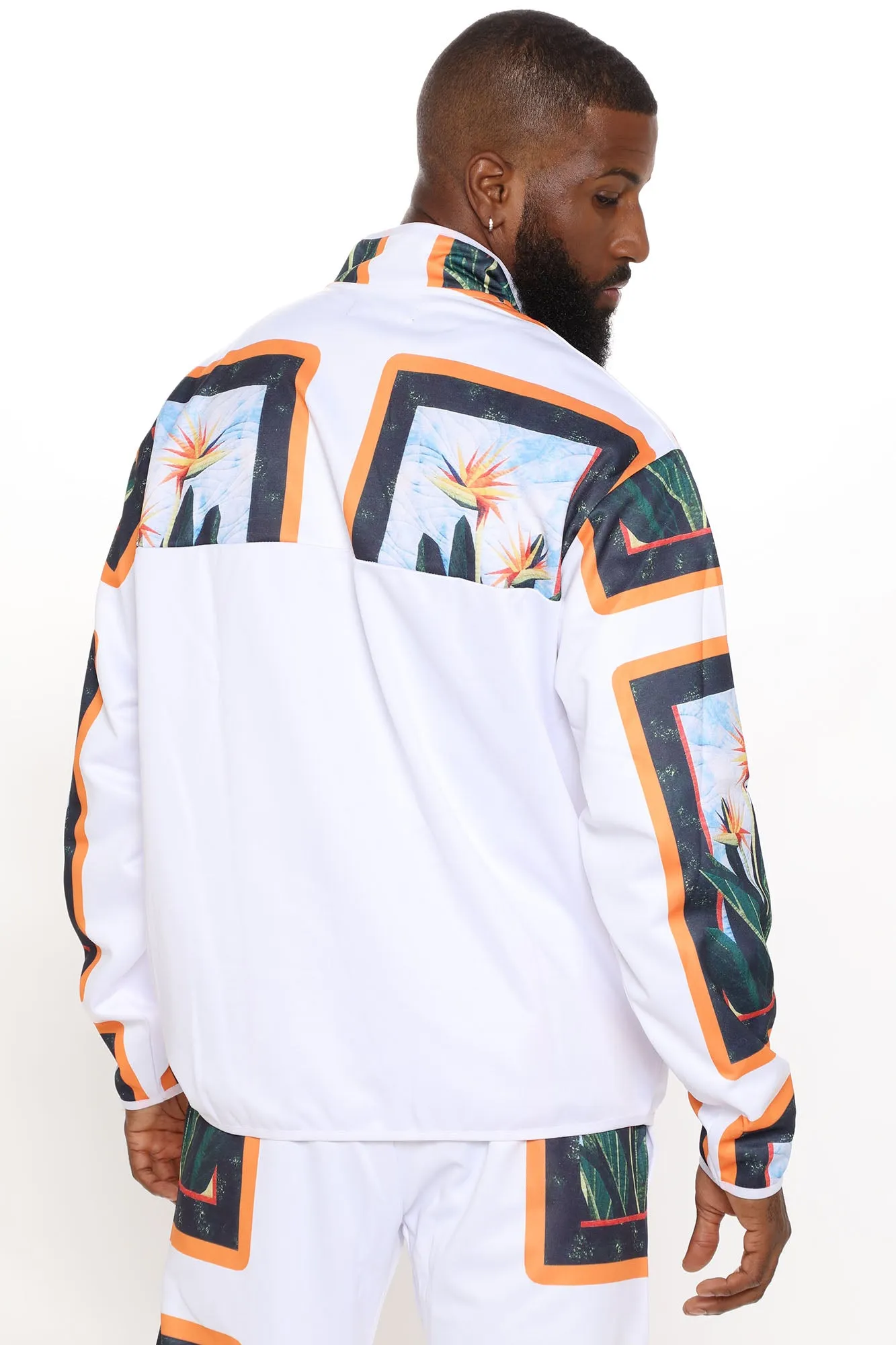 Birds Of Paradise Quarter Zip Jacket - White/combo