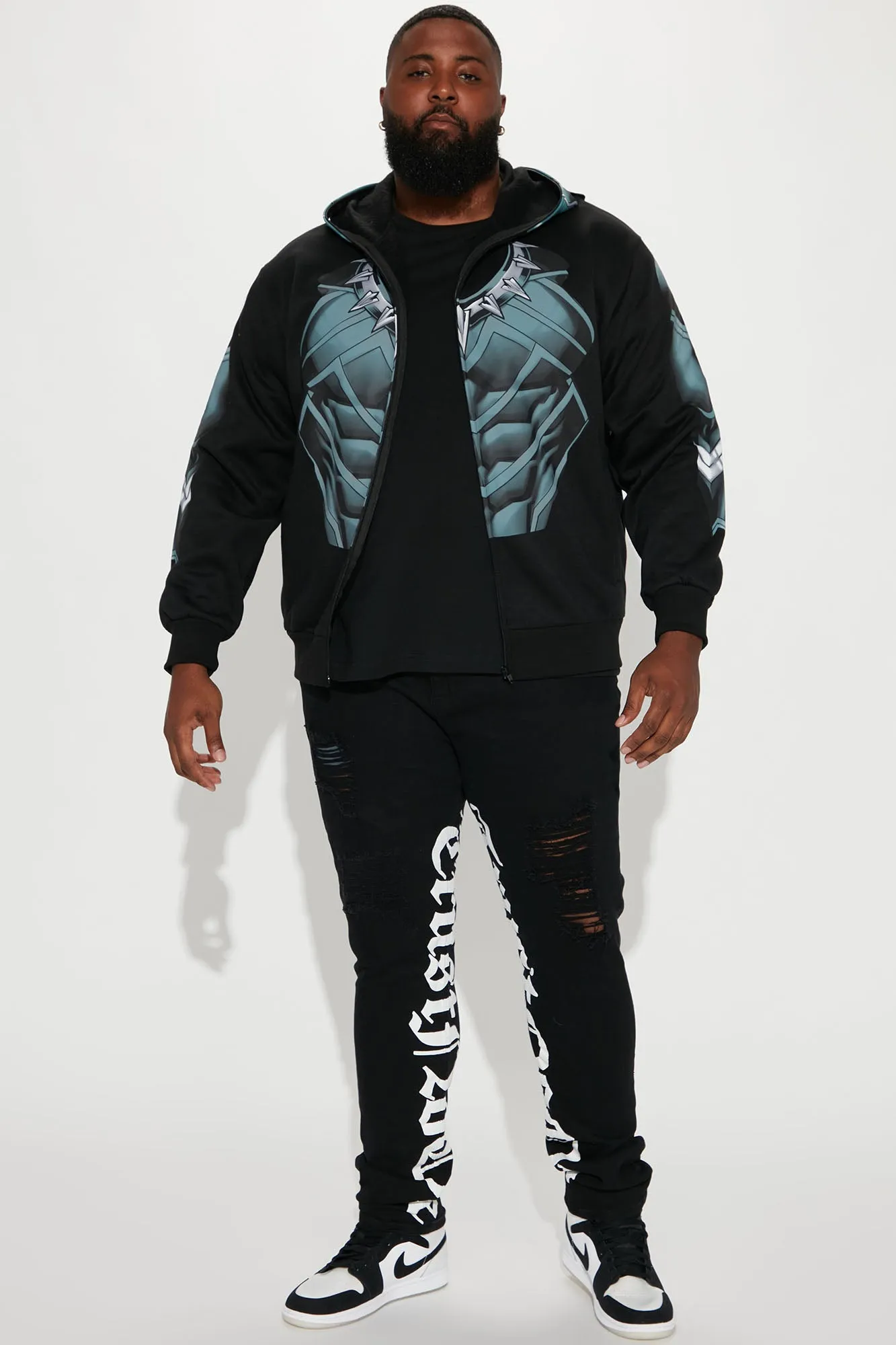 Black Panther Zip Up Hoodie - Black