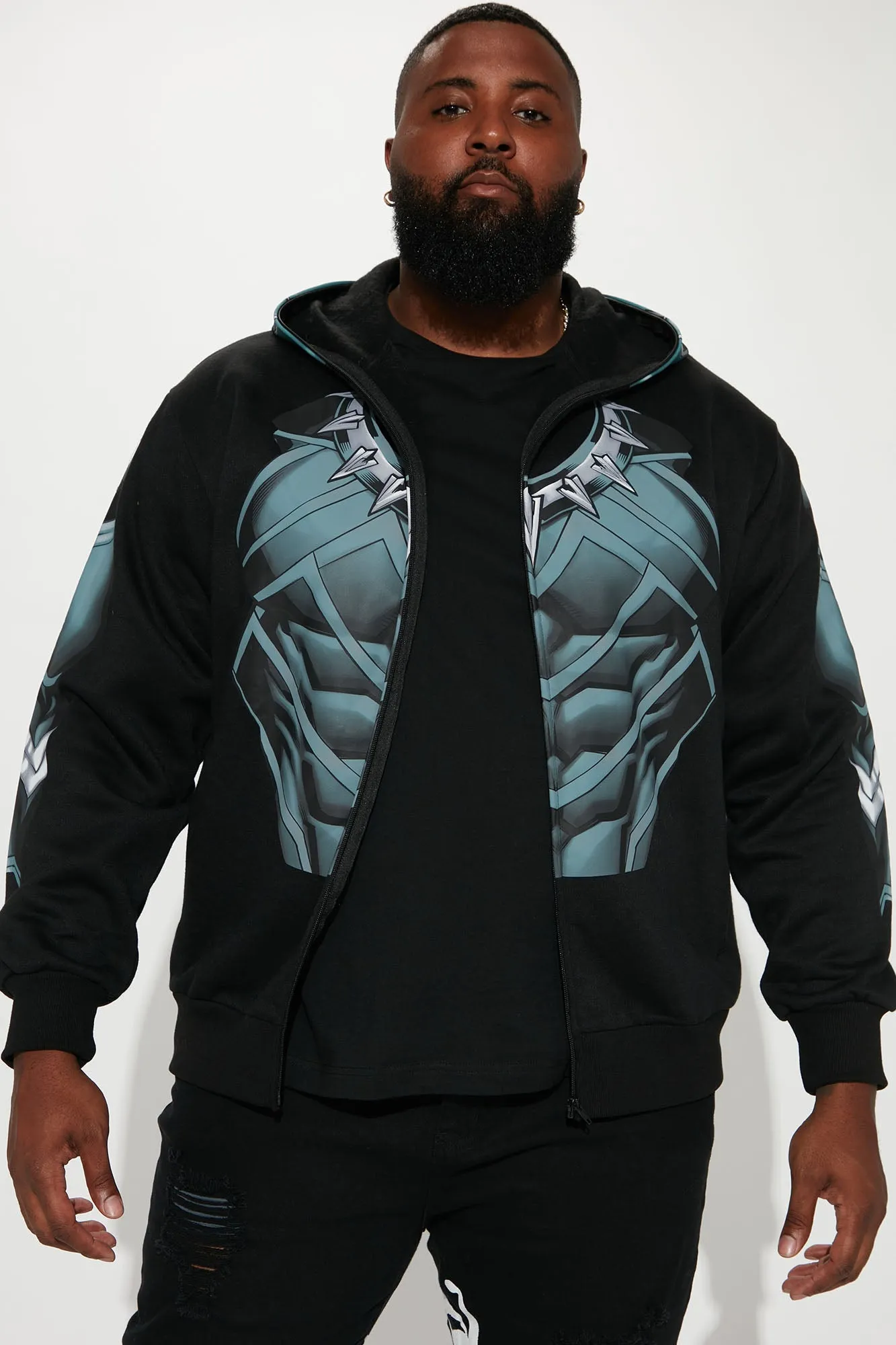 Black Panther Zip Up Hoodie - Black