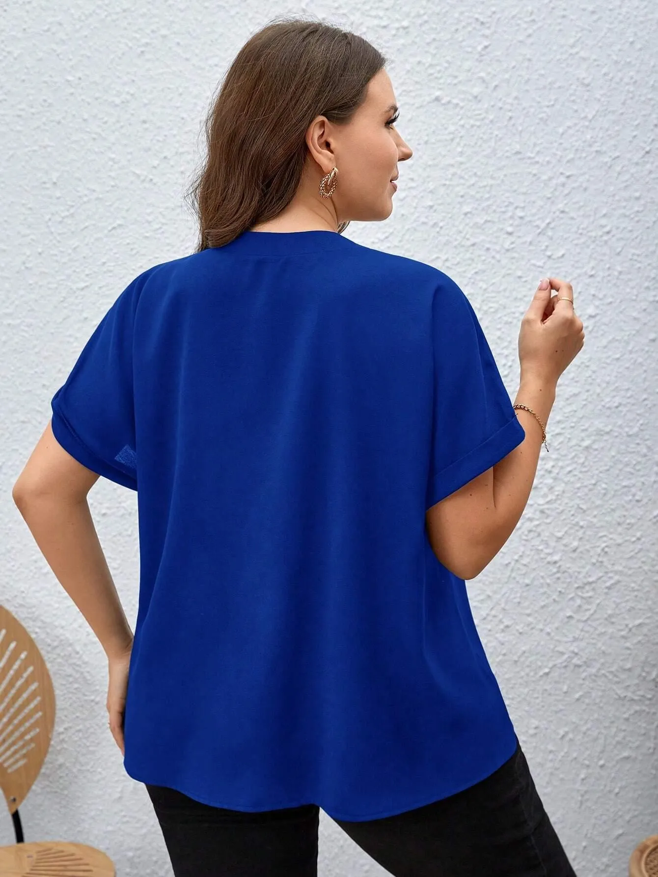 Blusa De Manga Curta Plus Size - Lillian