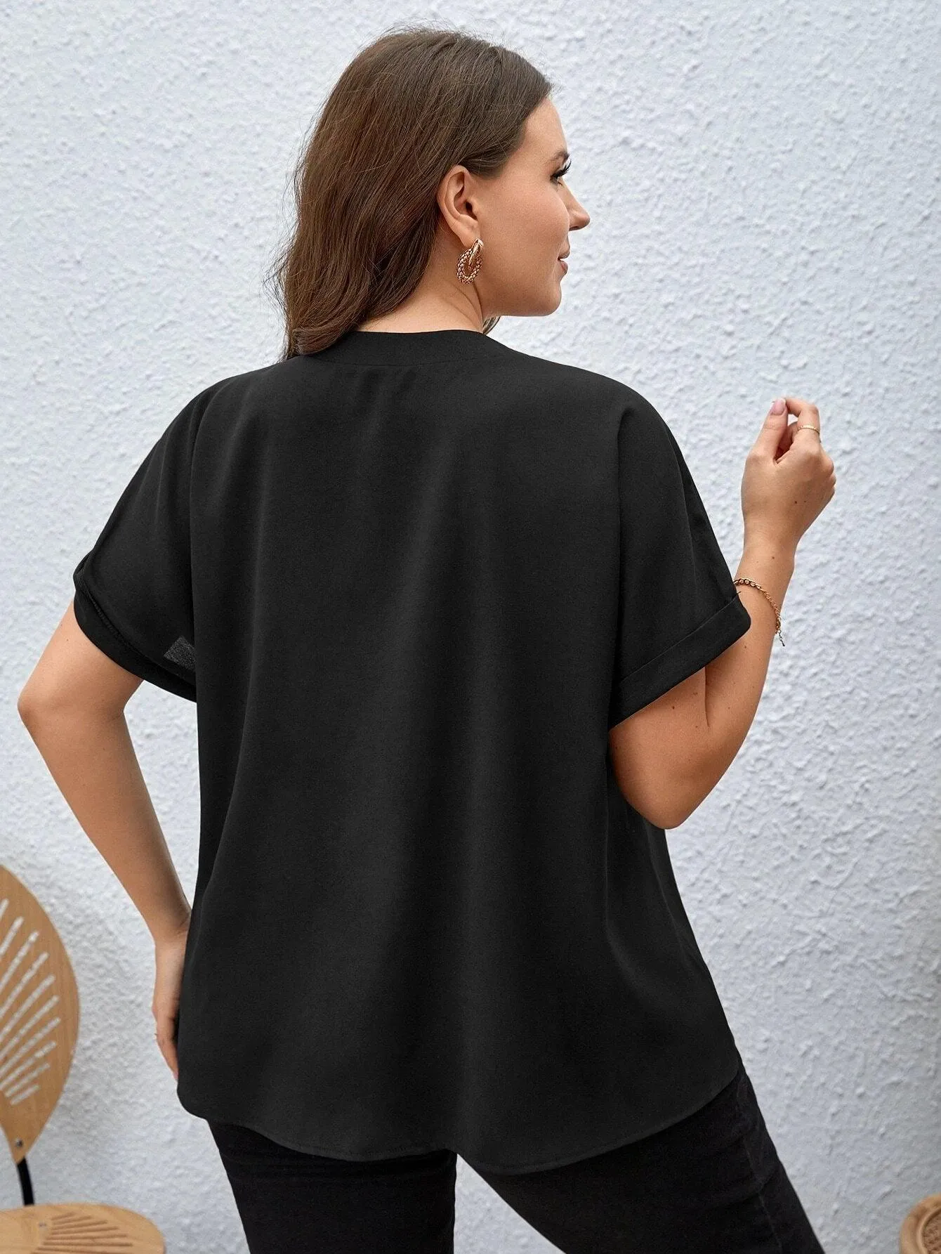Blusa De Manga Curta Plus Size - Lillian