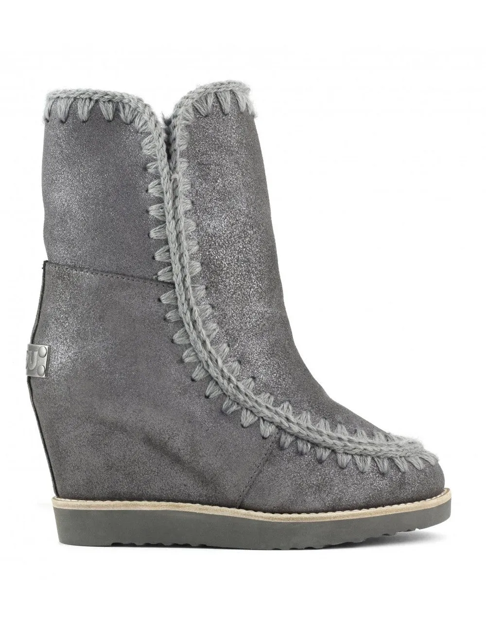 Botas MOU con Tacón Interior French Toe Grises Mujer
