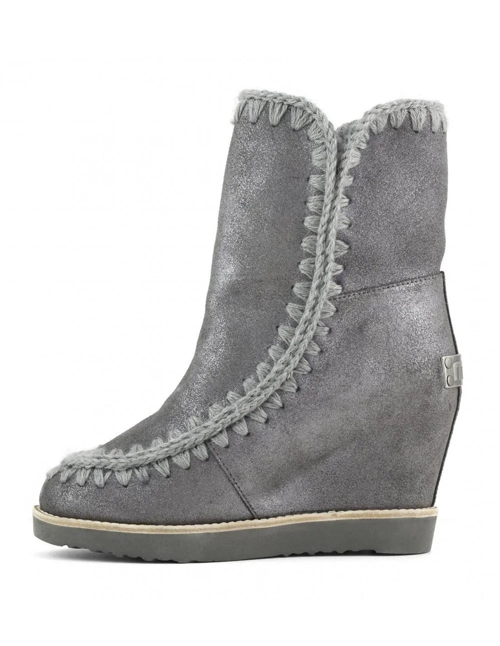 Botas MOU con Tacón Interior French Toe Grises Mujer