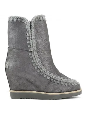 Botas MOU con Tacón Interior French Toe Grises Mujer
