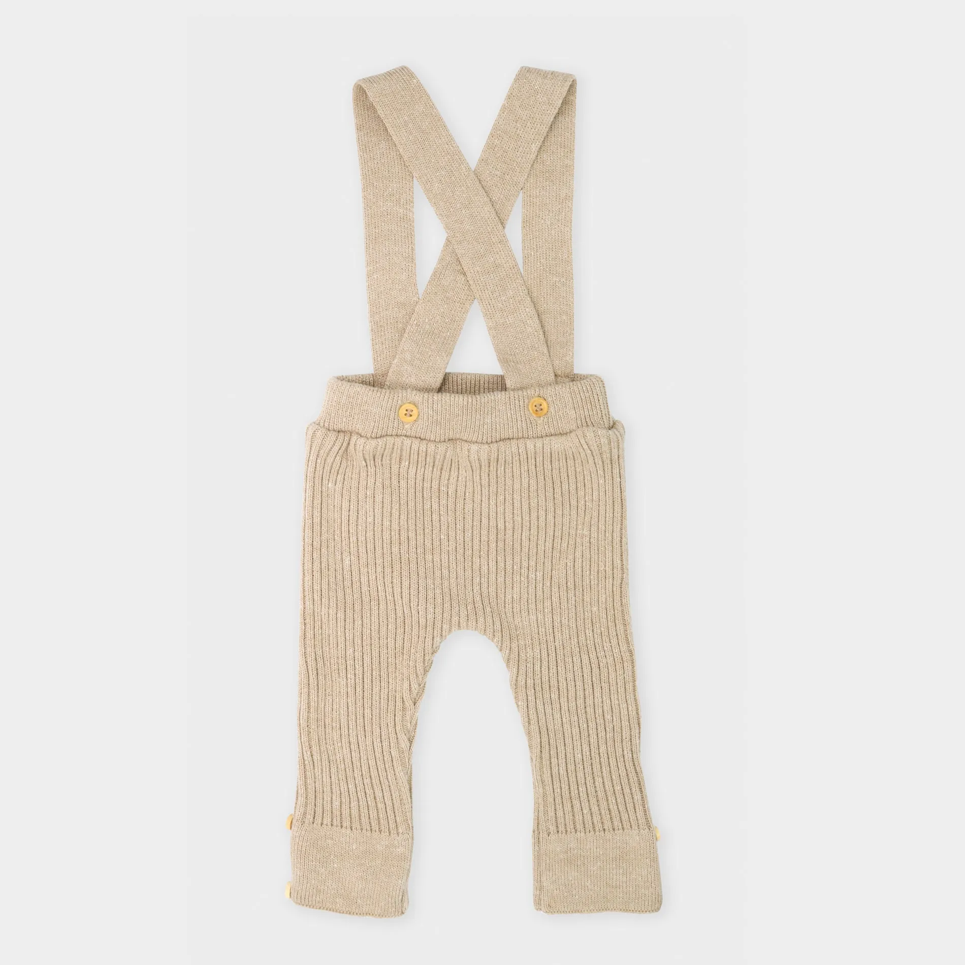 Calça Suspensório Tricot - Bege