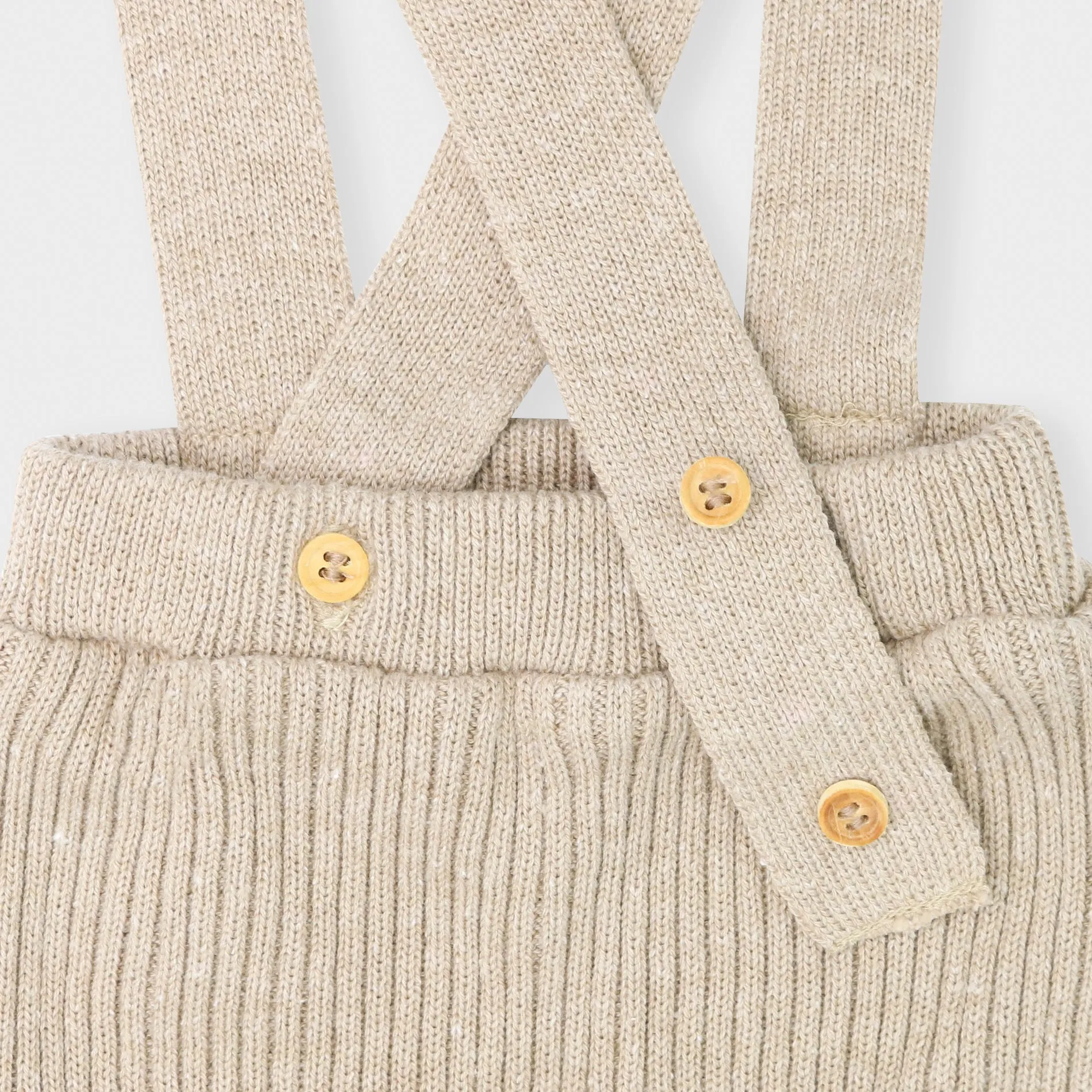 Calça Suspensório Tricot - Bege