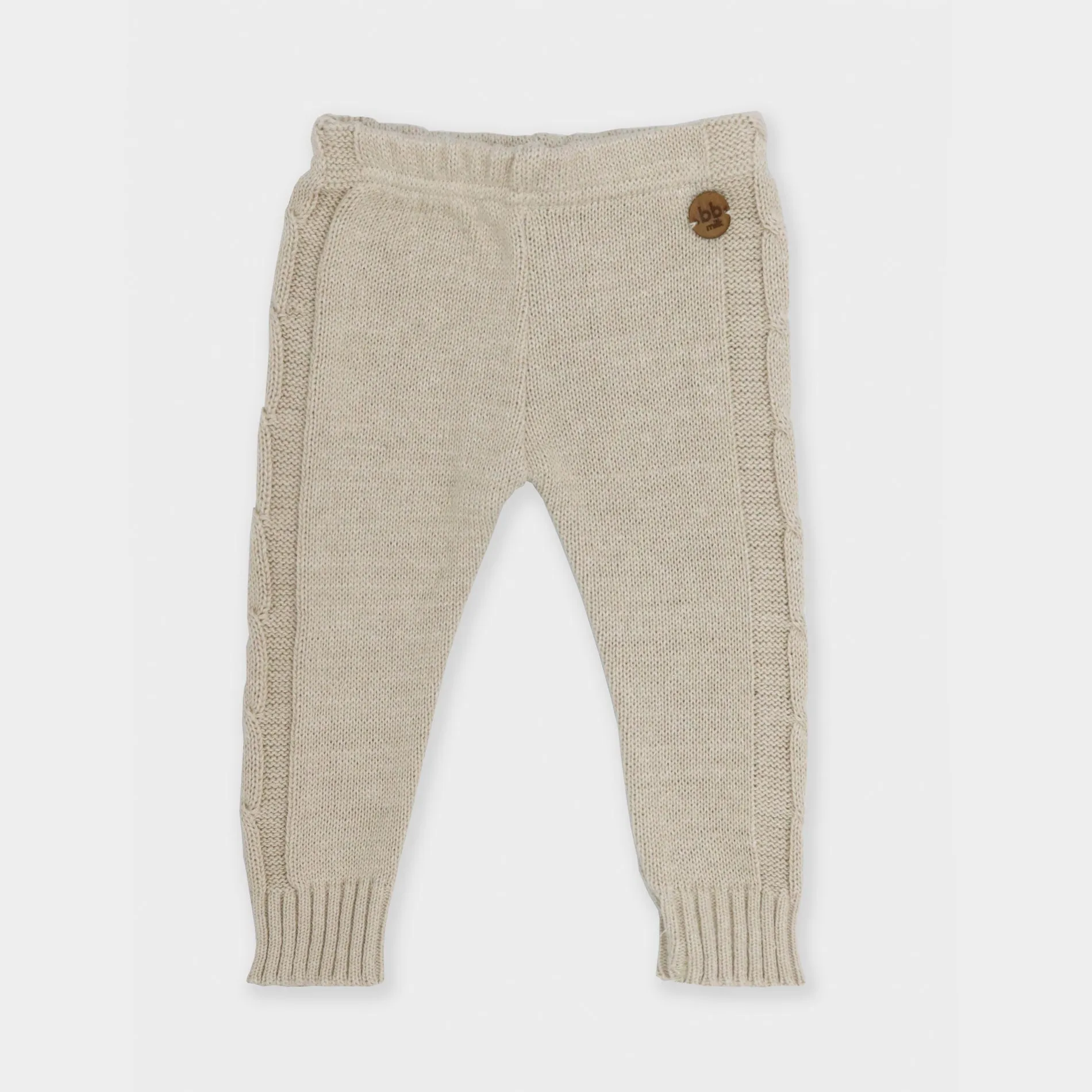 Calça Tricot - Trança Lateral Areia