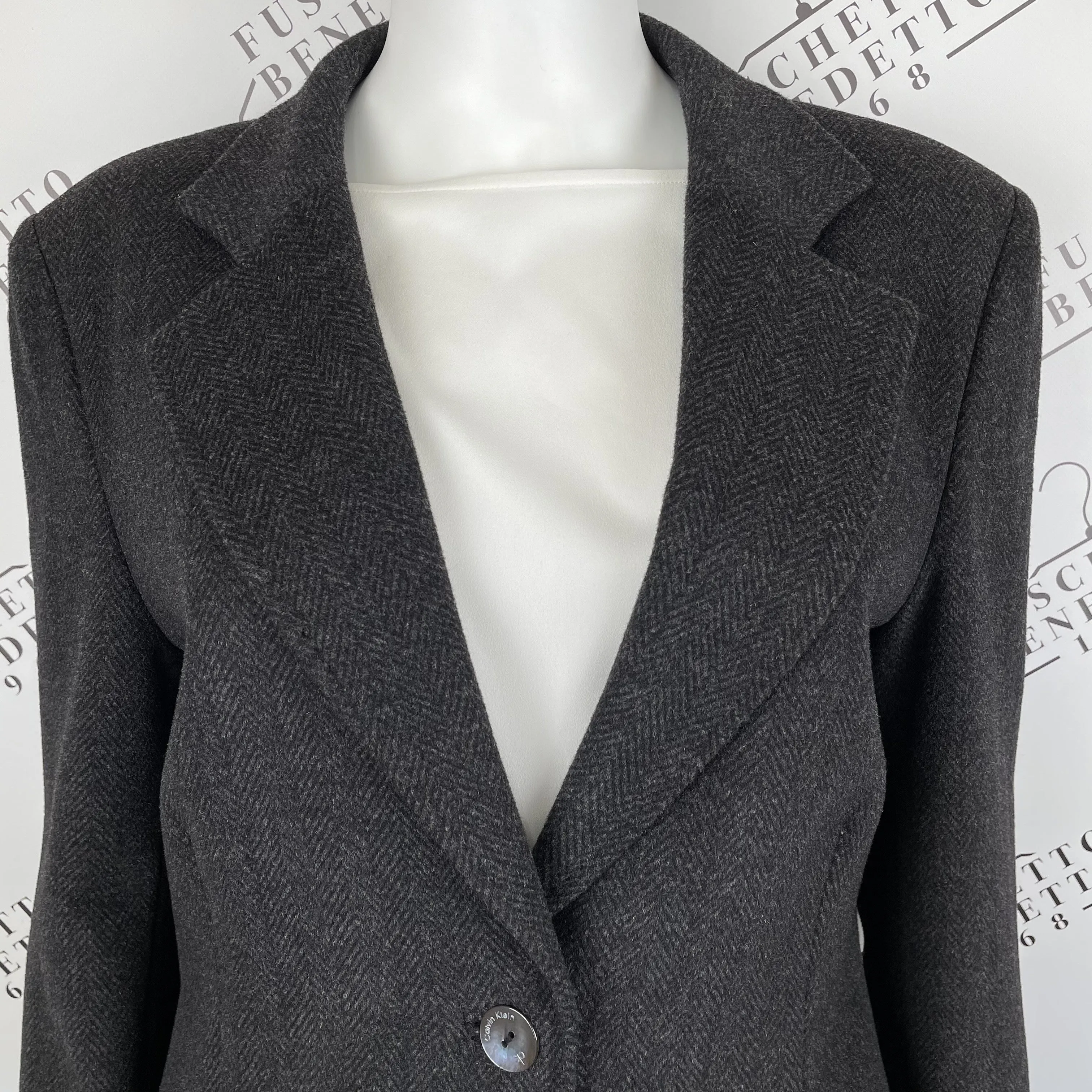 CALVIN KLEIN - Cappotto classico spigato