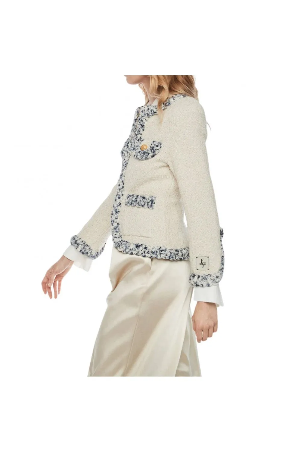 Chaqueta Clsica Tweed "sky"