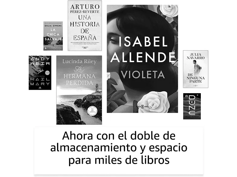 eReader - Amazon Kindle, Para eBook, 6", Doble de almacenamiento, 16 GB, 300 ppp, E-Ink, Negro