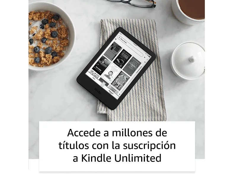 eReader - Amazon Kindle, Para eBook, 6", Doble de almacenamiento, 16 GB, 300 ppp, E-Ink, Negro