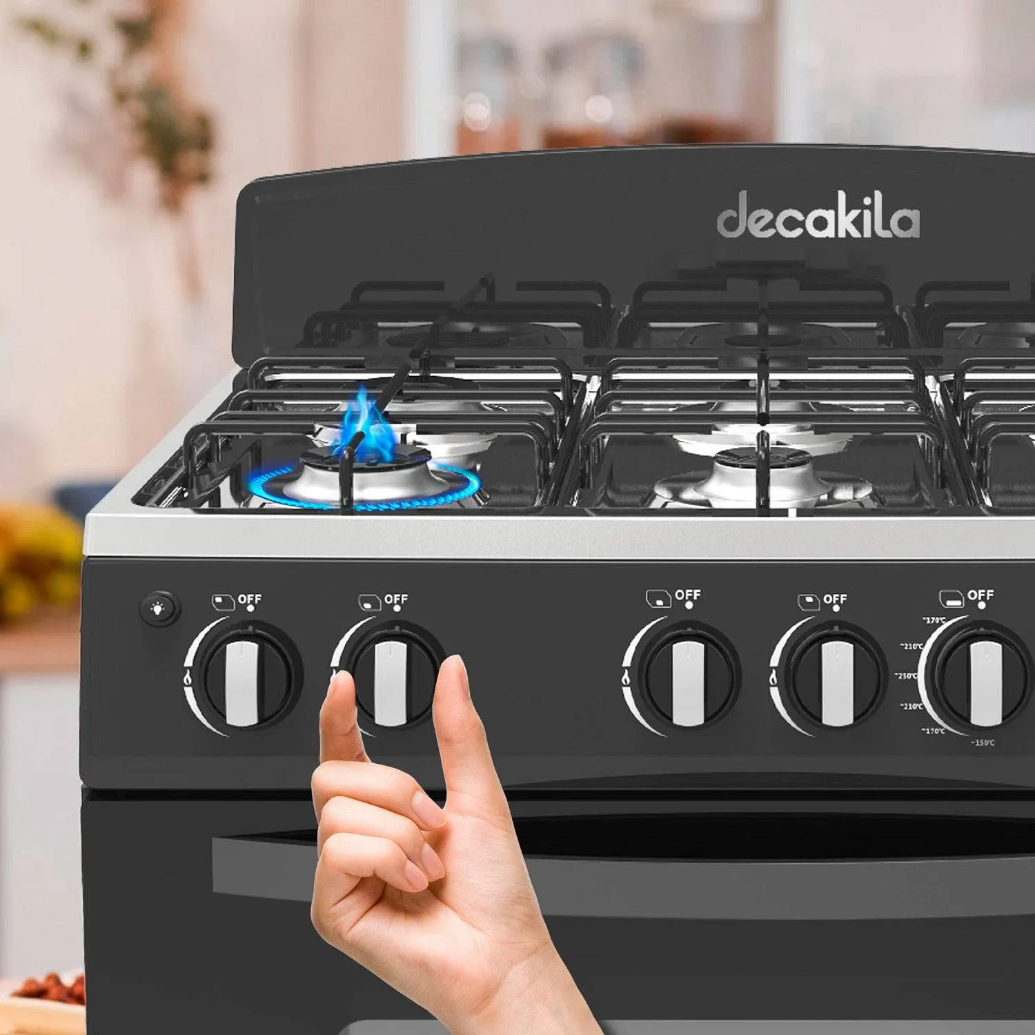 Estufa 30" A Gas Con Horno 50L Con 6 Quemadores Para Cocina