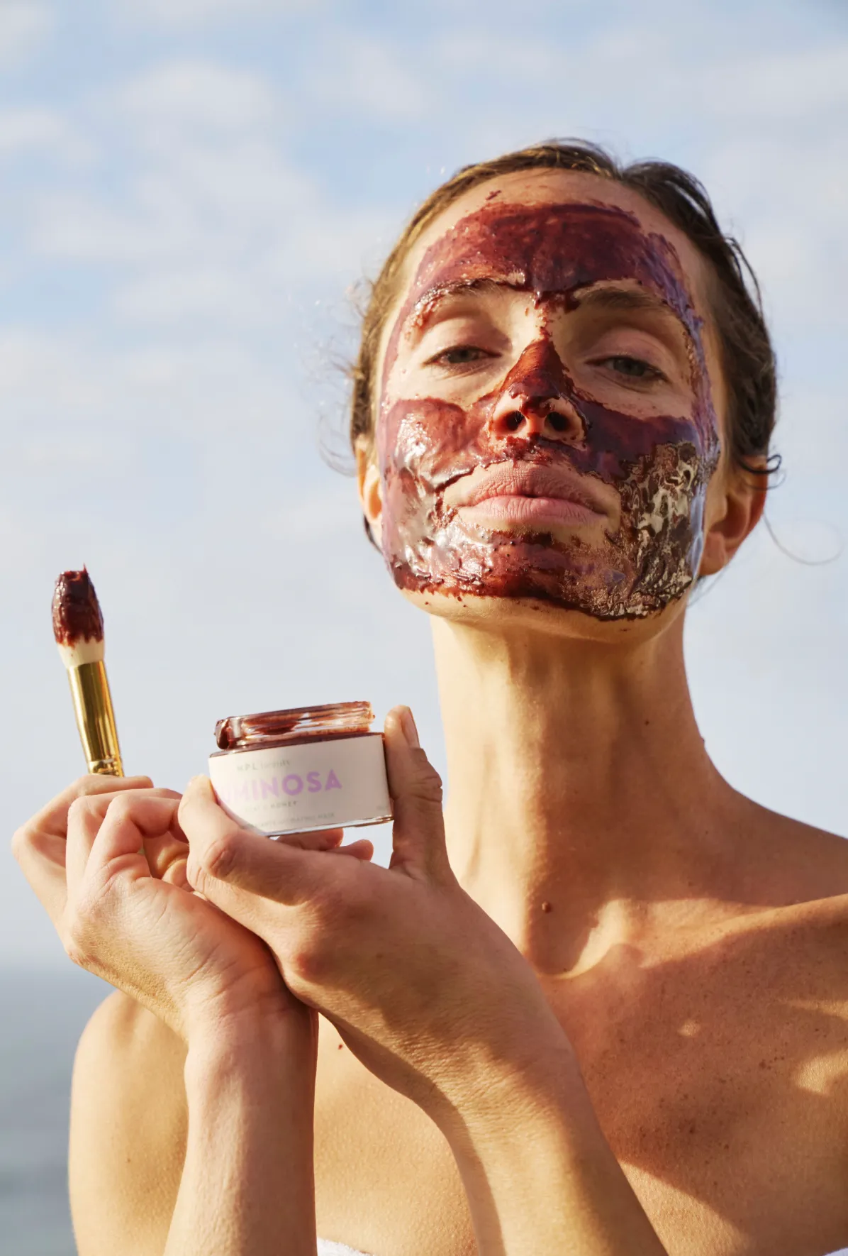 luminosa: máscara facial mel   açaí
