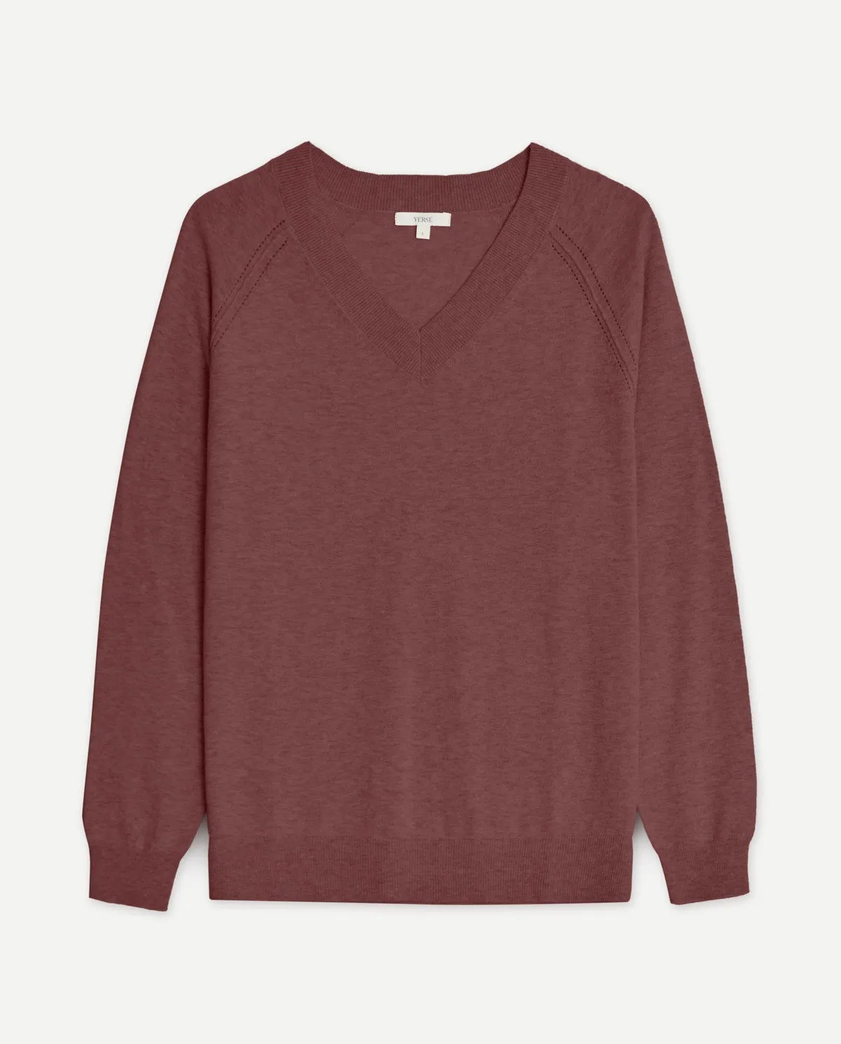 Maglione  con scollo a V terracotta
