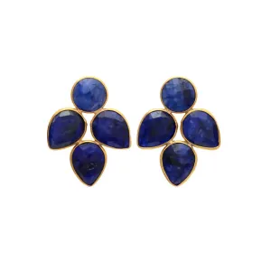Pendientes con piedras Hortensia Azul