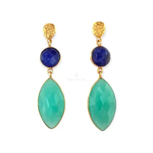 Pendientes con piedras Jaén Azul y Aguamarina