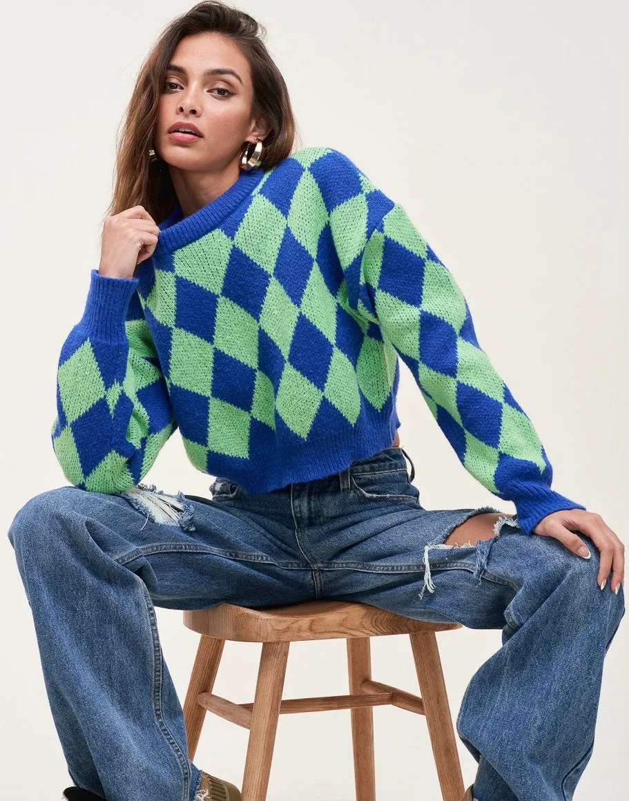 Suéter Checkers Verde/Azul Harley