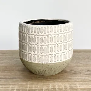 Terra Round Indigo White Pot